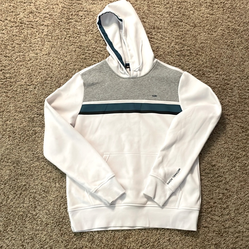 Michael Kors, white with gray and blue trim for men size medium